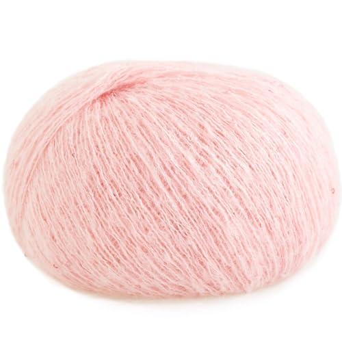 dvnFWKc Yarn for Knitting Crocheting Crafting, Mohairgarn, Paillettengarn, Knäuel, fein, handgefertigt, for Selberstricken, Schal, Schal, Pullover, Mütze, Garn, Häkelgarn(Pink) von dvnFWKc