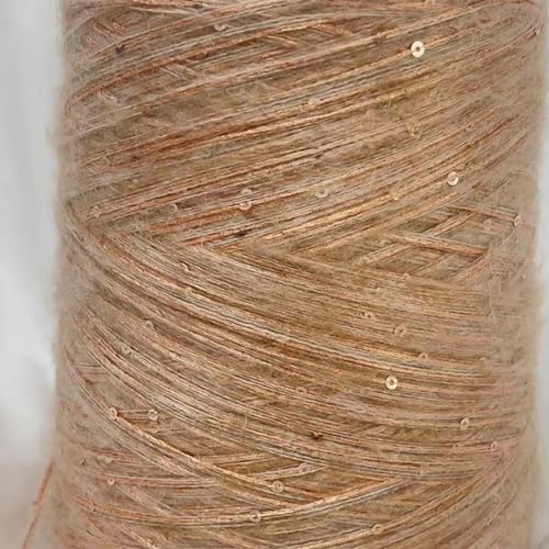 dvnFWKc Yarn for Knitting Crocheting Crafting, Mohairgarn mit Pailletten, glänzende Seide, Stricken mit Perlen, for Selbermachen, Handarbeiten, Nähen, Basteln, Häkeln, Hemd, Schal, Hut, Garn(Khaki) von dvnFWKc