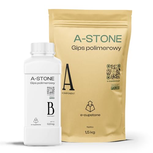 e-cupstone zweikomponentiger Polymergips A-STONE - robust - UV-beständig - Gießmasse - Modellgips -1kg von e-cupstone