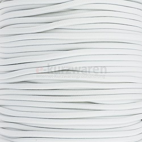 e-kurzwaren 5m Gummikordel 1mm / 2mm / 2,5mm / 3mm / 4mm / 5mm Hutgummi hochwertig Rundgummi Gummischnur elastisch Handwerk 32 Farben von e-kurzwaren