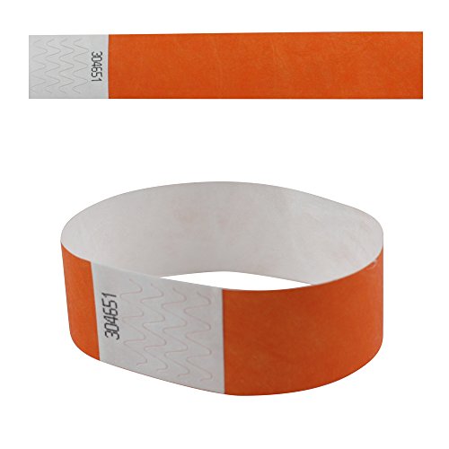 eBuyGB 13281 Uni Sicherheit Tyvek Papier Event Handgelenk Band P 100 Stück Orange von eBuyGB