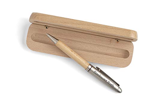 eBuyGB Kugelschreiber aus Holz im Etui mit individueller Gravur/Neues Modell von eBuyGB