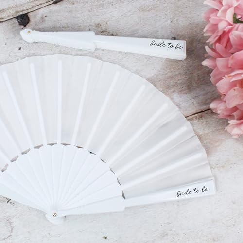 eBuyGB White Bride To Be Fan, Junggesellinnenabschied, Gastgeschenke für Brautparty, Junggesellinnenabschied, Bride Squad Geschenke, Junggesellinnenabschied von eBuyGB