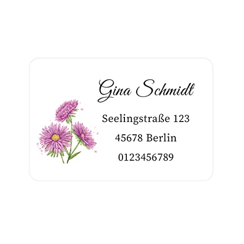 48 PERSONALISIERT Adressaufkleber Weihnachten/Hochzeit address Aufkleber Rücksendung Adresse Etiketten Geschäftsadresse Gastgeschenk Sticker 60mmx40mm - Rec011 (001 Gänseblümchen) von eKunSTreet