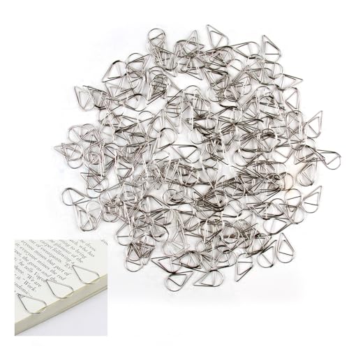 200 Pcs Büroklammer-Durable Briefklammern, Wassertropfen Form Papierklammern, Langlebige Metall-Papierklammern für Büro und Schule, für Fotos, Notizen und Dokumente, in Silber von eModwey