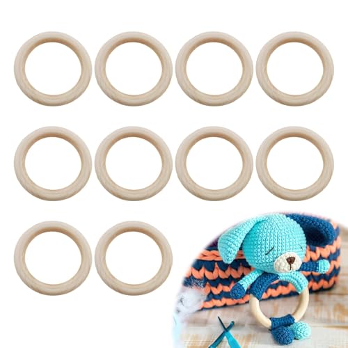 Holzring Hölzern für 10 pc Basteln DIY Handwerk Ring, Schmuckherstellung, Baby Spielzeug und Dekorationen, Glatt Polierte Oberfläche, Umweltfreundlich - 70mm Durchmesser von eModwey