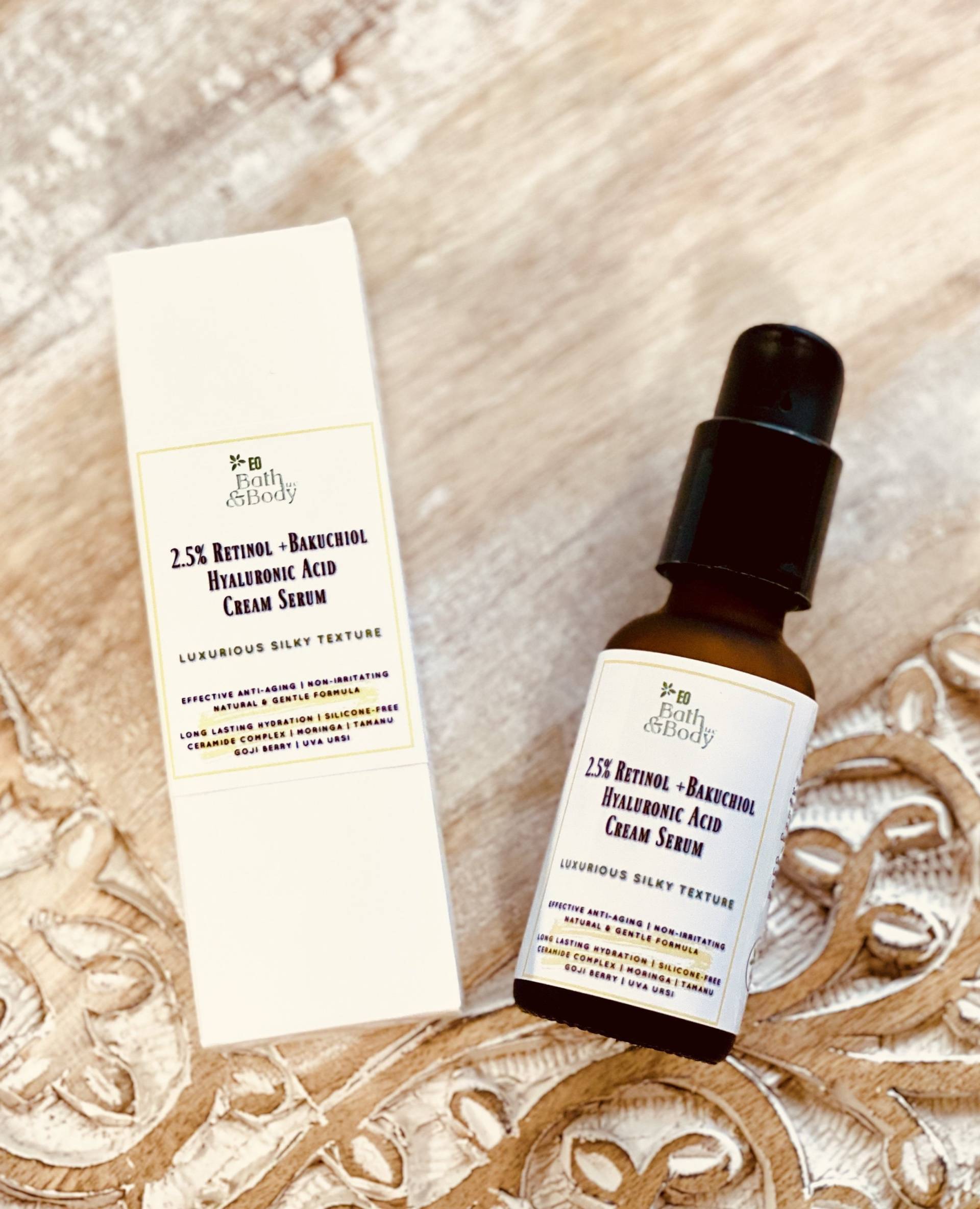 2, 5% Retinol, Bakuchiol + Ceramide Hyaluronsäure Gesichtscreme Gesichtsserum | Nicht Reizend Revolutionäre Oberflächenerneuerung & Anti Aging |1 von earthsownbathnbody