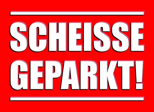 2er Set Scheiße geparkt! Klebezettel I für die Windschutzscheibe I rot I DIN A7 I Je Block à 50 Blatt I Verkehrssünder Parksünder I dv_904 von easydruck24de