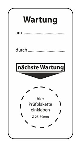 Grundplakette für "nächste Wartung", verschiedene Staffelungen, Größe: 40 x 80 mm, zur Terminkontrolle für Maschinen, für Prüfplaketten ⌀ 25-30 mm, Qualitätsstandards einhalten hin248 (100) von easydruck24de