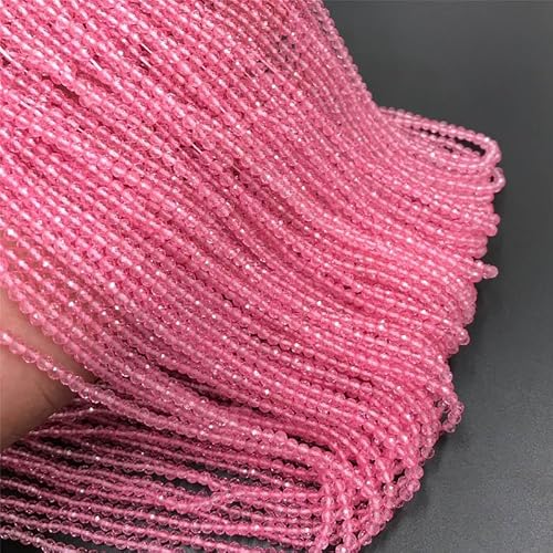 easyhaha DIY 2mm 3mm Lose Lazuli Rubys Turmalin Edelstein Perlen Natürliche Feceted Kristall Quarz Stein Perlen for Schmuck Machen (Color : 31 Rose Quartz, Size : 2mm) von easyhaha