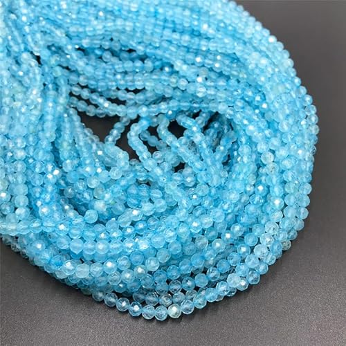 easyhaha DIY 2mm 3mm Lose Lazuli Rubys Turmalin Edelstein Perlen Natürliche Feceted Kristall Quarz Stein Perlen for Schmuck Machen (Color : 33 Blue Crystal, Size : 3mm) von easyhaha