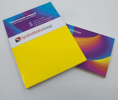 Elektrostatisch selbstklebendes Notizpapier | Gelb, 100x190 mm, 100 Blatt Notizbuch | Haftet an allen Oberflächen ohne Magnete, Pins oder Klebstoff | Große Static Sticky Notes von easynotes