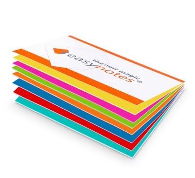 Elektrostatisch selbstklebendes Notizpapier | Mehrfarbig, 100x70mm, 100 Blatt Notizbuch | Haftet an allen Oberflächen ohne Magnete, Pins oder Klebstoff | Große Static Sticky Notes von easynotes