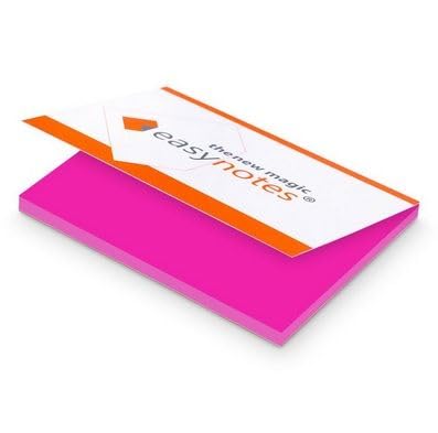 Elektrostatisch selbstklebendes Notizpapier | Rosa, 100x70mm, 100 Blatt Notizbuch | Haftet an allen Oberflächen ohne Magnete, Pins oder Klebstoff | Große Static Sticky Notes von easynotes