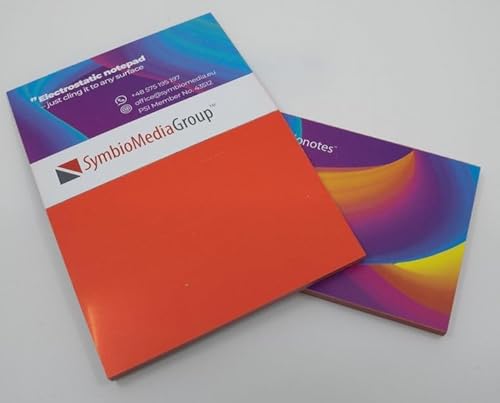 Elektrostatisch selbstklebendes Notizpapier | Rot, 100x190 mm, 100 Blatt Notizbuch | Haftet an allen Oberflächen ohne Magnete, Pins oder Klebstoff | Große Static Sticky Notes von easynotes