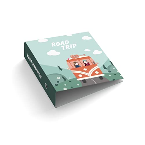 easyprint Ringordner | Ordner | Personalisieren | Road Trip | Mit Griffloch | Für DIN A4 | Schwarz | 7,4 cm breit | Füllhöhe 55 mm | Wohnmobil | Urlaub von easyprint