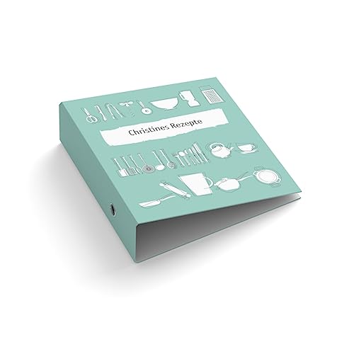 easyprint Ringordner | Personalisierter Ordner mit Wunschtext | Christines Rezepte | Für DIN A4 | 7,4 cm breit | Köchin | Küche | Kochbuch | Hobbykoch von easyprint