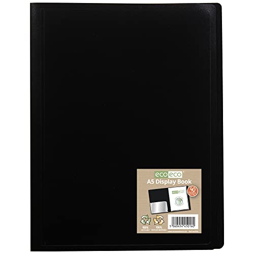 eco-eco A5 100% Recycelt 40 Taschen-Schwarz-Farben-Flexicover Anzeigen Buch von eco-eco