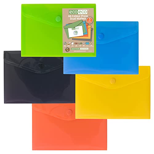 eco-eco A6 50% Recycelt Press Stud Wallets (Packung mit 5) von eco-eco