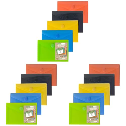 eco-eco A7 50% Recycelt Press Stud Wallets (Packung mit 5) (Packung mit 3) von eco-eco