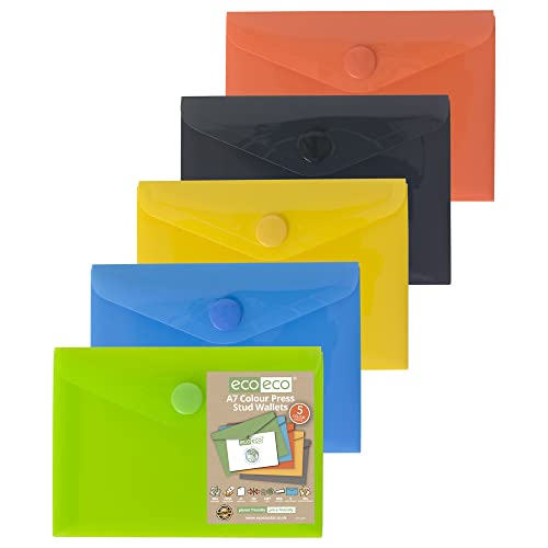 eco-eco A7 50% Recycelt Press Stud Wallets (Packung mit 5) von eco-eco