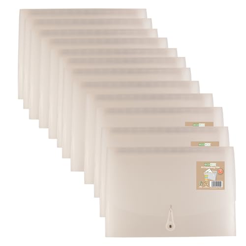 eco-eco Dokumentenmappe, A4, 50% recycelt, 13 transparente Fächer, transparenter Einband, Dokumentenmappe, bedruckte Registerkarten, 12 Stück, eco195 x 12 eco-eco Dokumentenmappe, A4, 50% recycelt, 13 transparente Fächer, transparenter Einband, Dokumentenmappe, bedruckte Registerkarten, 12 Stück, eco195 x 12 von eco-eco