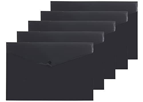 eco-eco eco035BLACK A4+ 50% recycelte solide Druckknopf-Druckknöpfe Plastikmappen (5 Stück) schwarz von eco-eco