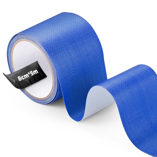 ecooe PE Planenband, Reparaturklebeband 5M x 8CM, Wasserabweisend Klebeband für Zelt, Sonnenschirms, Pavillon, Plane, lkw abdeckplane, Markise, Awning, Zelt Reparaturband Blau von ecooe