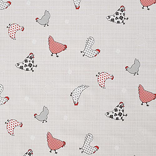 ecosoul Wachstuchtischdecke Chicken Village Schutzdecke Gartentischdecke glatt abwaschbar Meterware 1,4m Breite Länge wählbar (140cm x 220cm) von ecosoul