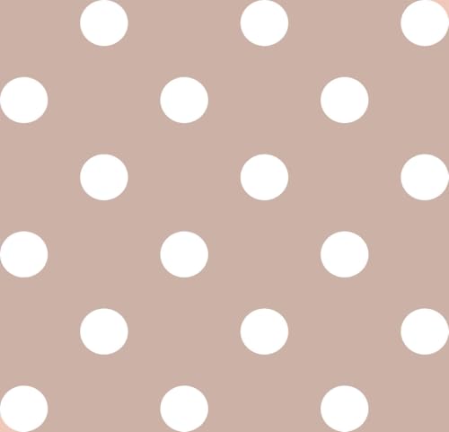 Wachstuchtischdecke Wachstuch in 1,4m Br. glatt Verschiedene Designs PVC Tischdecke Garten Küche Länge wählbar (Dots beige, 140cm x 120cm) von ecosoul