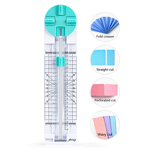 ecraft Papierschneider, Bastelpapierschneider: 4 Stile, multifunktionales Scrapbooking-Werkzeug mit geraden Zifferblattklingen von geraden, gewellten, gepunkteten, perforierten Schneiden, Papier, von ecraft
