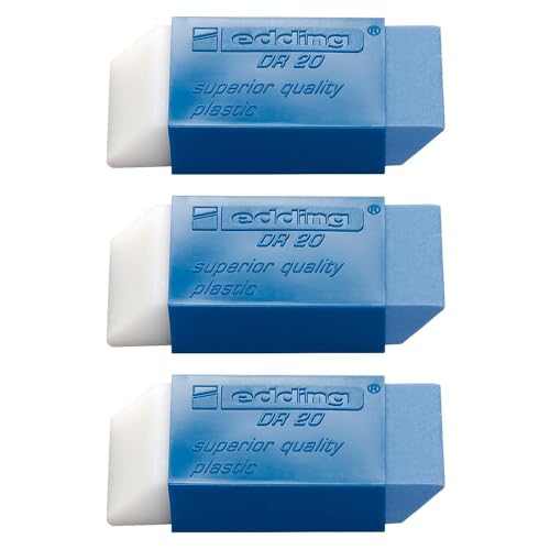 EDDING 3 Radiergummis Plastic DR20 Bleistift und Tinte von edding