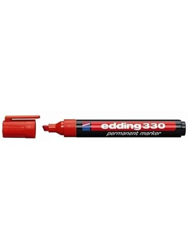 Edding 3 Marker edding 330 Permanent, Körper Kunststoff, Keilspitze – Farbe rot von edding