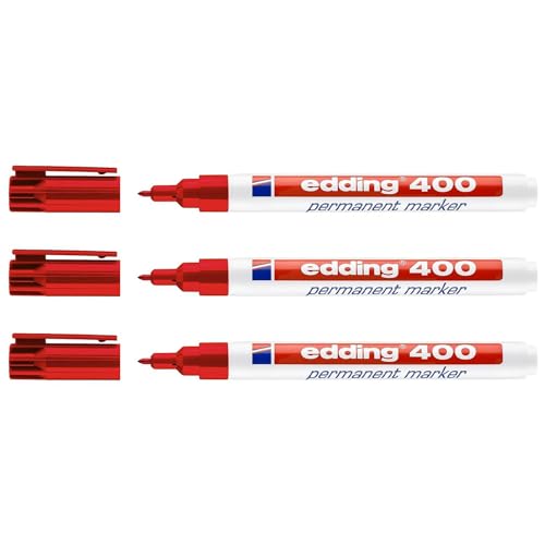 Edding 3 Permanentmarker 400 rot 1 mm von edding