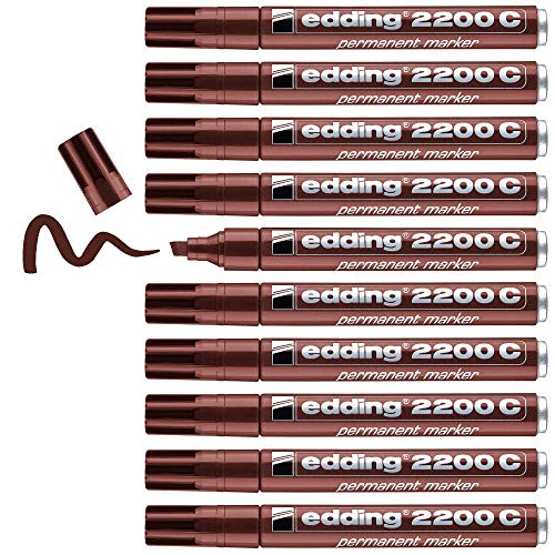 Edding 4–2200 C007 2200 C Permanent Marker – Braun (10 Stück) von edding