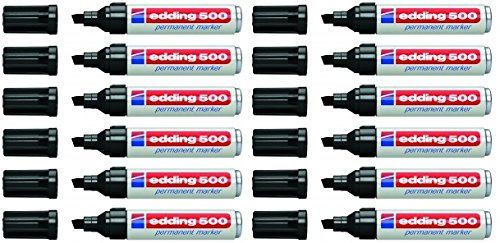 Edding 4-500-3-1001 Permanentmarker schwwarz, nachfüllbar, 2 - 7 mm, 12er Sparpack (4 x 3er Pack) von edding