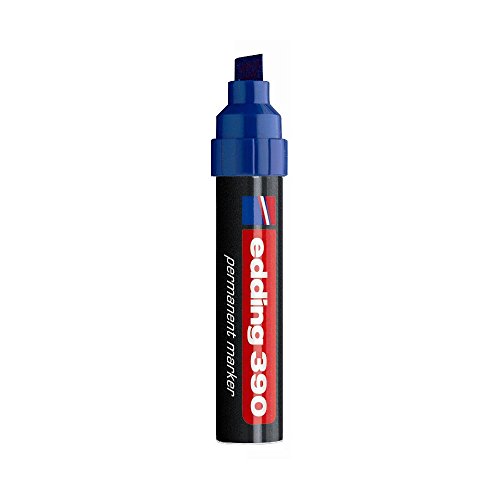 Edding Blau Permanent Marker mit 390 Keilspitze (10er Pack) von edding