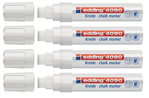 Edding Window-Marker 4090 Breit Weiss 4-15Mm Kreidemarker (4) von edding