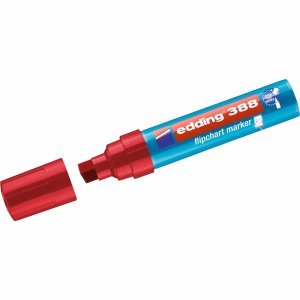 Flipchart-Marker 388 rot, Keilspitze 4,0-12,0mm, 10er-Pack. von edding