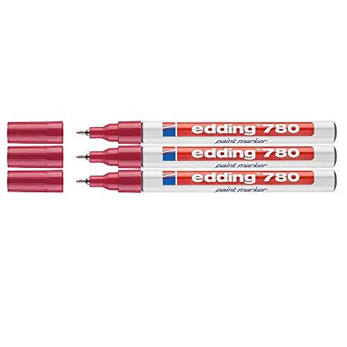 Glanzlack-Marker creative 780, 0,8 mm, rot, Pck/3ST von edding