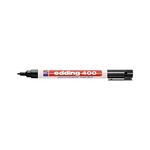 Permanentmarker edding® 400, Rundspitze, Strichstärke 1.0mm, mit Clip, schwarz von edding