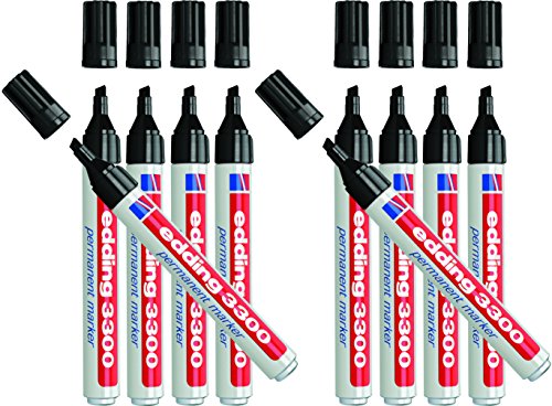 Permanentmarker edding 3300, nachfüllbar, 1 - 5 mm, schwarz 10er Nachfüll-Bundle von edding