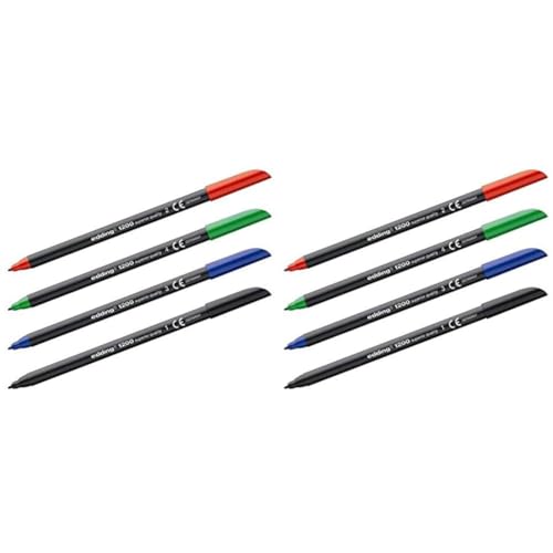 edding 1200 Fasermaler fein - schwarz - 1 Stift - Rundspitze 1 mm - Filzstift zum Zeichnen und Schreiben - für Schule, Mandala (Packung mit 2) von edding