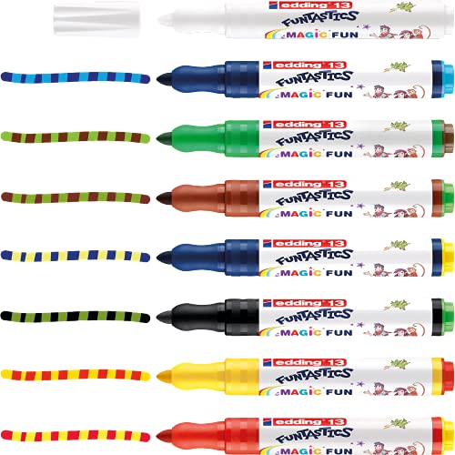 edding 13 Funtastics Magic Marker - bunt - 8 Stifte - Rundspitze 2-4 mm - Buntstife für Kinder mit magischem Farbwechsel, Geschenkidee für Kinder von edding