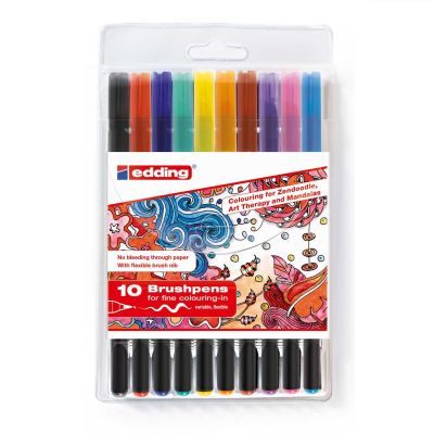 1340 brushpen Tangle Set 10 Stifte von Edding