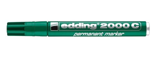 edding 2000 C Permanentmarker - gelb - 1 Stift - Rund-Spitze 1,5-3 mm - schnell trocknender Permanent Marker - wasserfest, wischfest - für Karton, Kunststoff, Holz, Metall - Universalmarker von edding