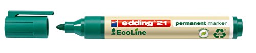 edding 21 Ecoline Permanentmarker recycelt geruchsarm Rundspitze 10 Stück Grün von edding