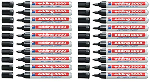 Edding 3000 Permanentmarker (20er-Pack, Schwarz) von edding