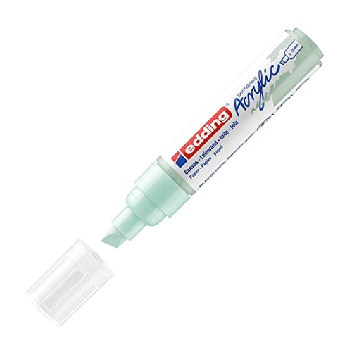 edding 5000 Acrylmarker breit - mint - 1 Acrylstift wasserfest - breite Keilspitze 5-10 mm - Acryl Farben zum Malen auf Leinwand, Malpapier und Holz - Acrylstifte für Steine von edding