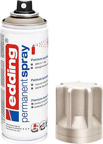 edding 5200 Permanent-Spray - champagner gold matt - 200 ml - Acryllack zum Lackieren und Dekorieren von fast allen Materialien z.B. Glas, Metall, Holz, Keramik, lackierb. Kunststoff - Sprühfarbe von edding